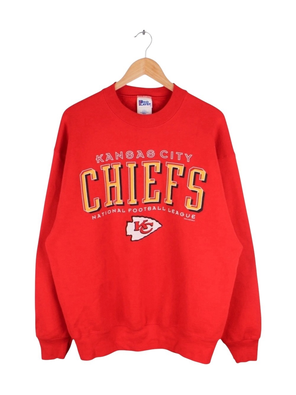 Vintage Kansas City Chiefs Crewneck Sweatshirt‎ Pro Player 90s Red Size Large